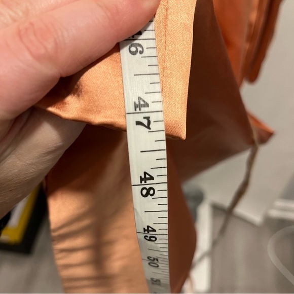 Ulla Johnson Silvana Dress Copper Satin Midi Long Sleeve Boho Sz 8 Cocktail NWT - Picture 16 of 16